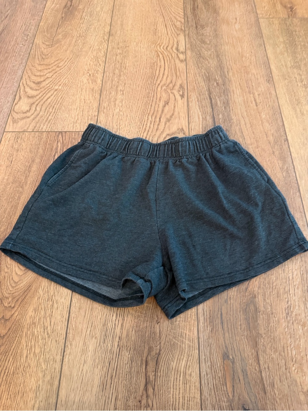 Women's Dark Gray Elastic-Waist Casual Shorts